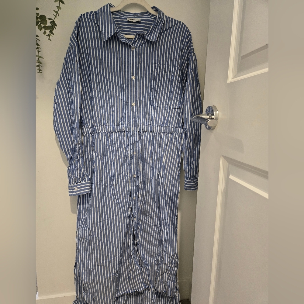 Steve Madden Blue and White Striped Maxi Dress